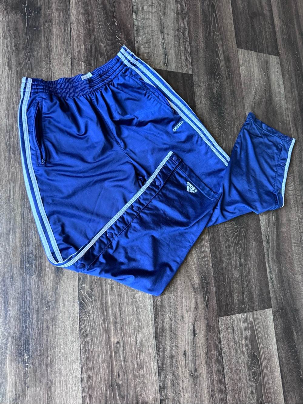 adidas Royal Blue Track Joggers with Light Blue Stripes